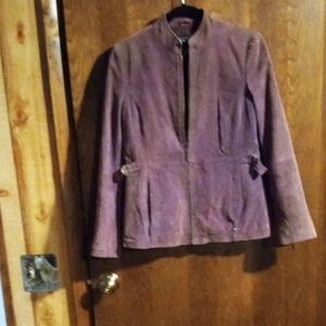 Relativity Plum Suede Zip-Front Jacket